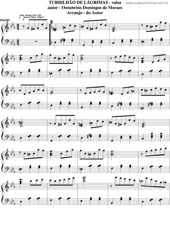 Partitura da música Turbilhão De Lágrimas v.5