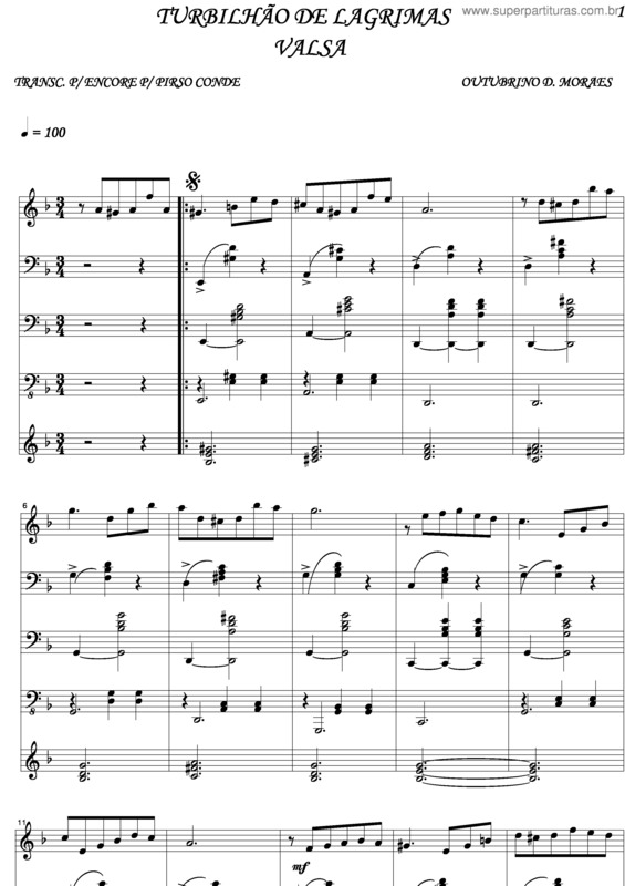 Partitura da música Turbilhao De Lagrimas