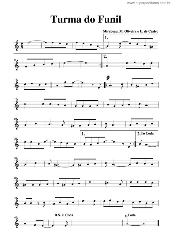 Partitura da música Turma Do Funil v.2