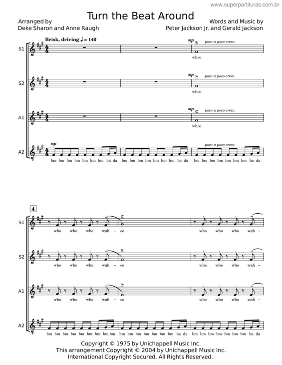 Partitura da música Turn The Beat Around – Gloria Estefan
