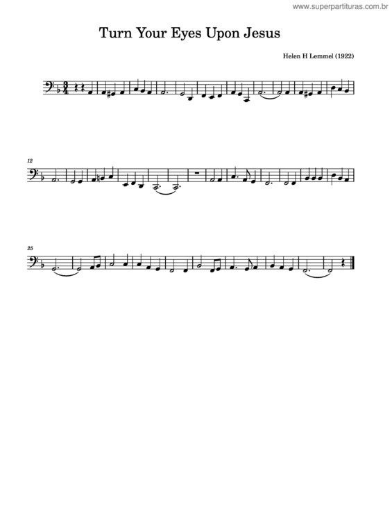 Partitura da música Turn Your Eyes Upon Jesus – Helen Lemmel