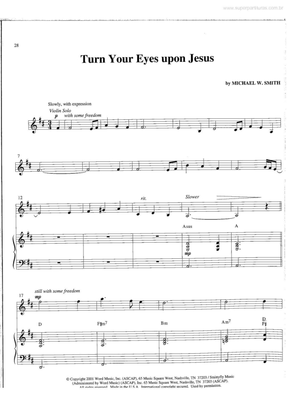 Partitura da música Turn Your Eyes Upon Jesus