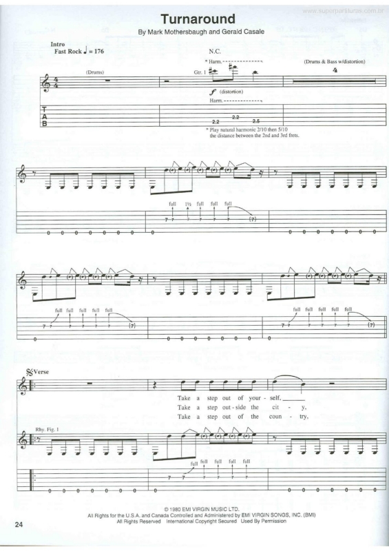 Partitura da música Turnaround v.2