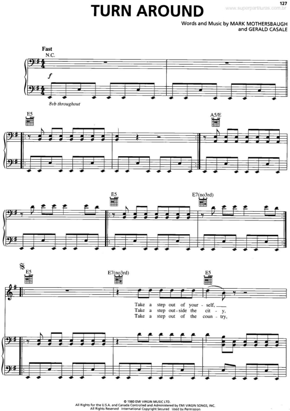 Partitura da música Turnaround