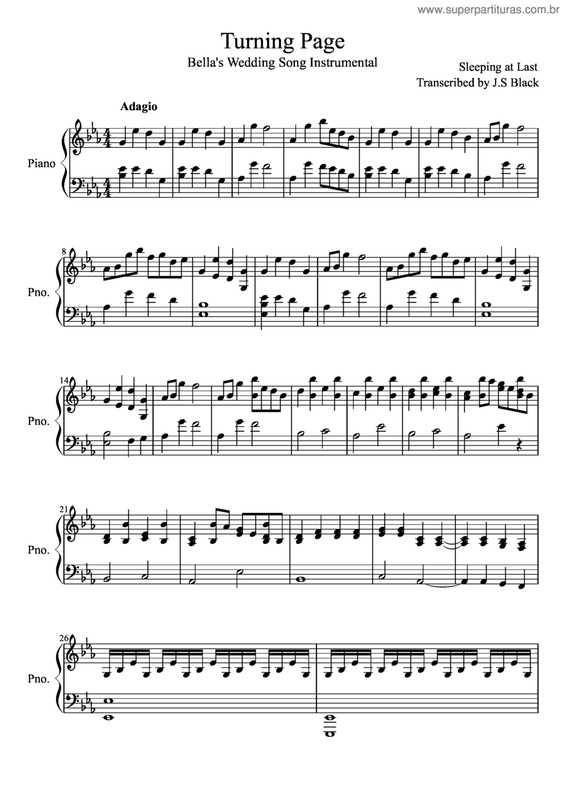 Partitura da música Turning Page