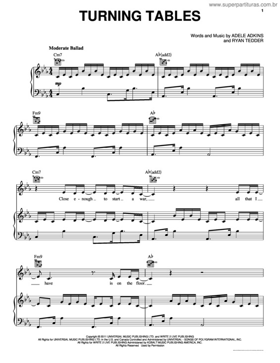 Partitura da música Turning Tables v.3