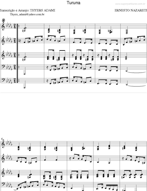 Partitura da música Turuna