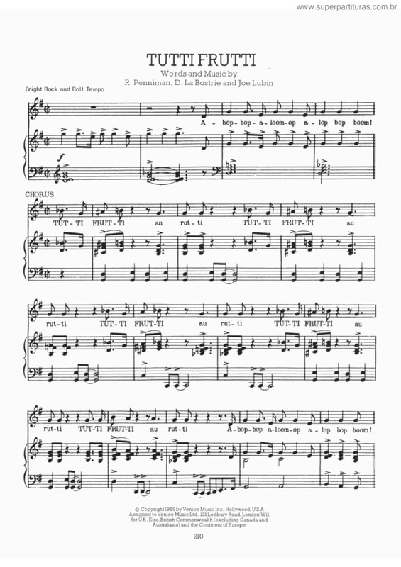 Partitura da música Tutti frutti v.2