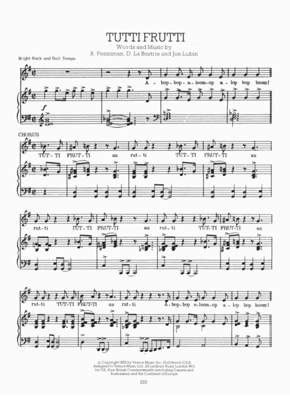 Partitura da música Tutti Frutti v.4