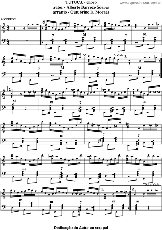 Partitura da música Tutuca 