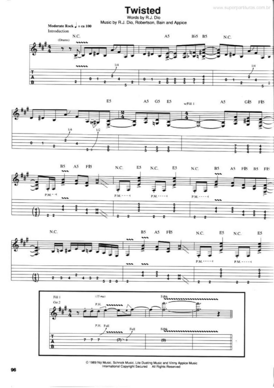 Partitura da música Twisted