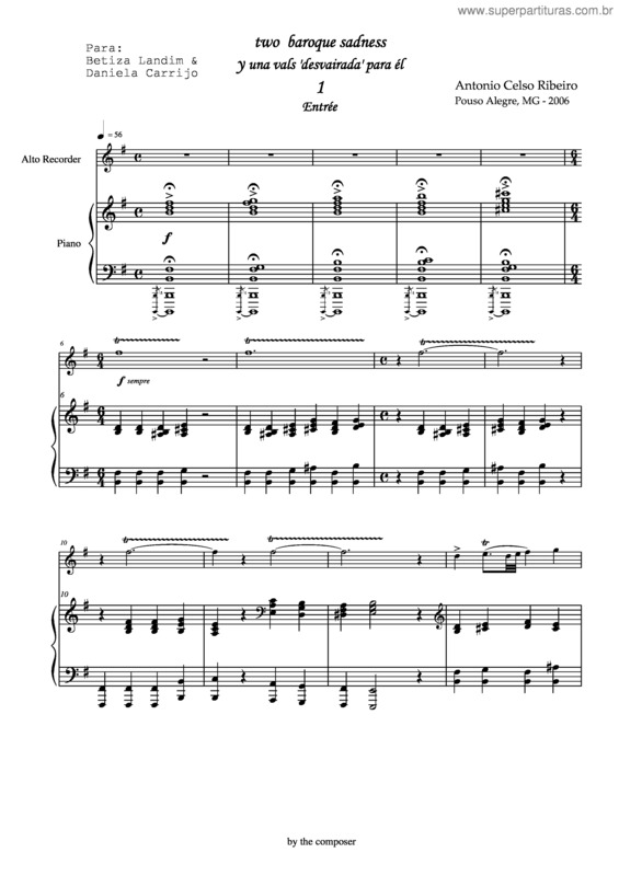 Partitura da música Two baroque sadness