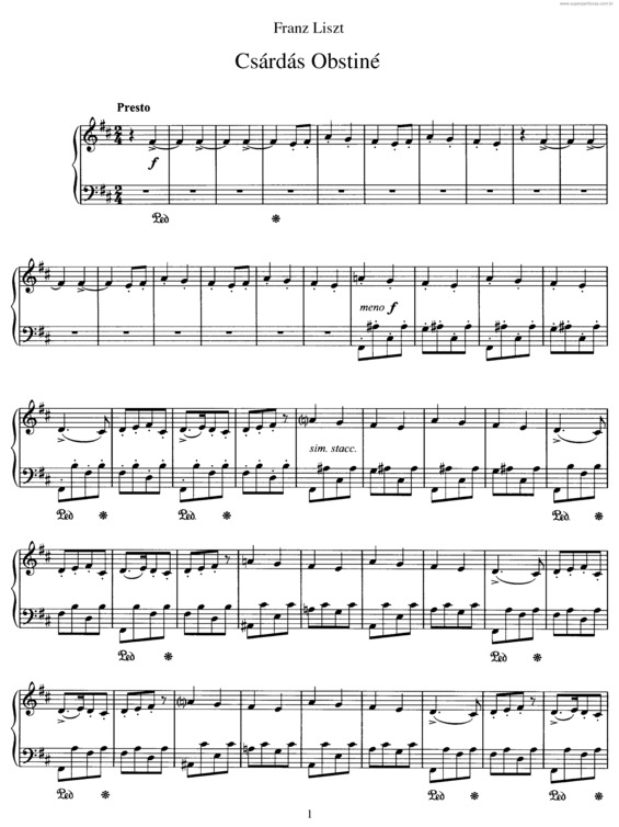 Partitura da música Two Czárdás