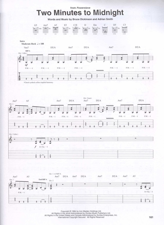 Partitura da música Two Minutes To Midnight