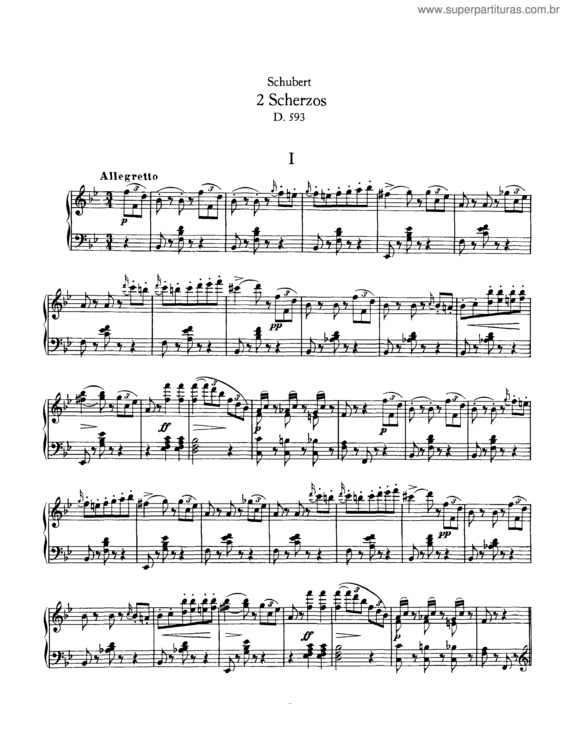 Partitura da música Two Scherzi, in B flat and D flat, for piano