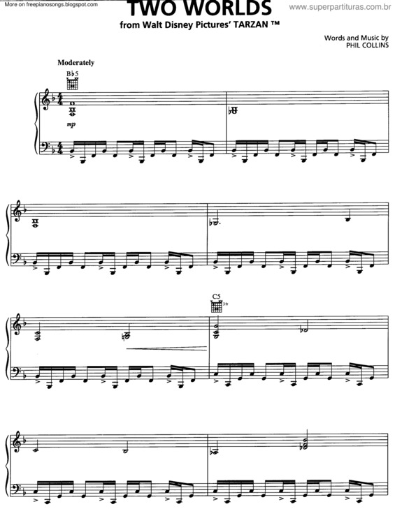 Partitura da música Two Worlds v.2