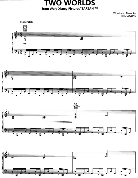 Partitura da música Two Worlds