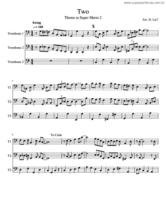 Partitura da música Two