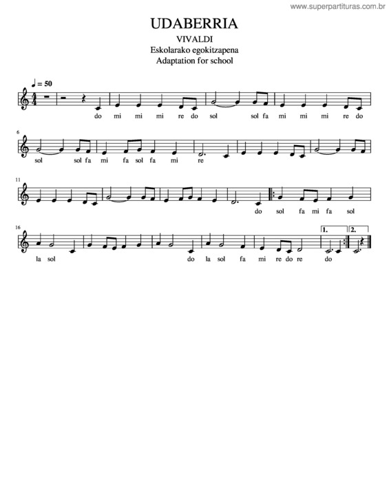 Partitura da música Udaberria Shared Piano