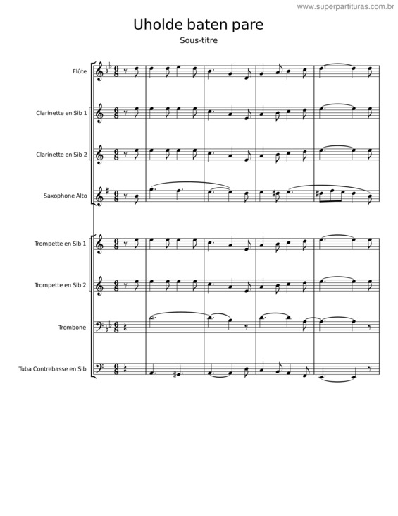 Partitura da música Uholde Baten Pare