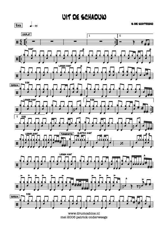 Partitura da música Uit De Schaduw