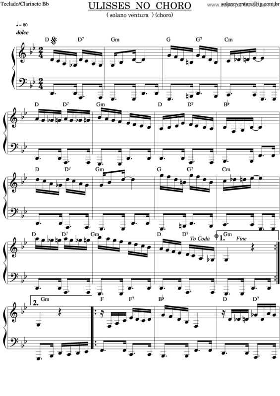 Partitura da música Ulisses No Choro v.2