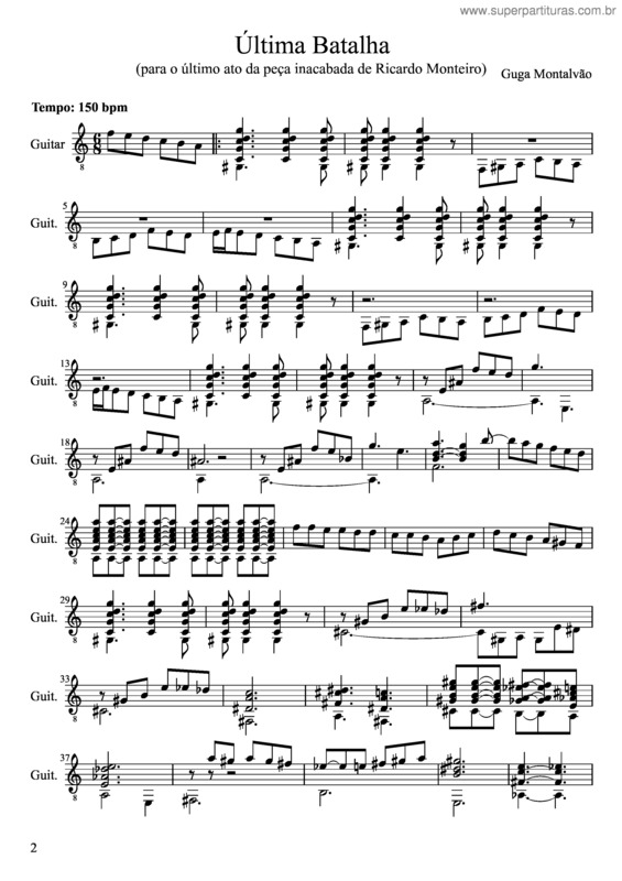 Partitura da música Última batalha