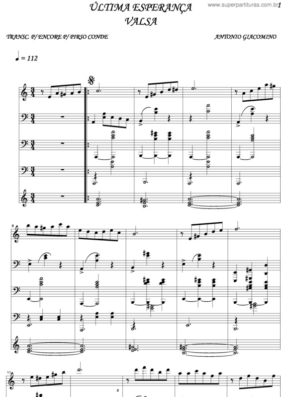Partitura da música Ultima Esperança v.4