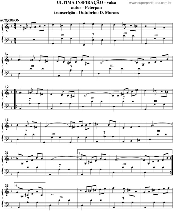 Partitura da música Ultima Inspiração v.10