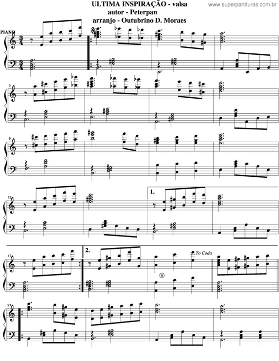 Partitura da música Ultima Inspiração v.9