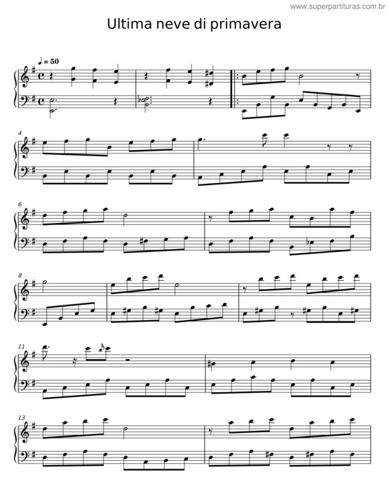 Partitura da música Ultima Neve Di Primavera