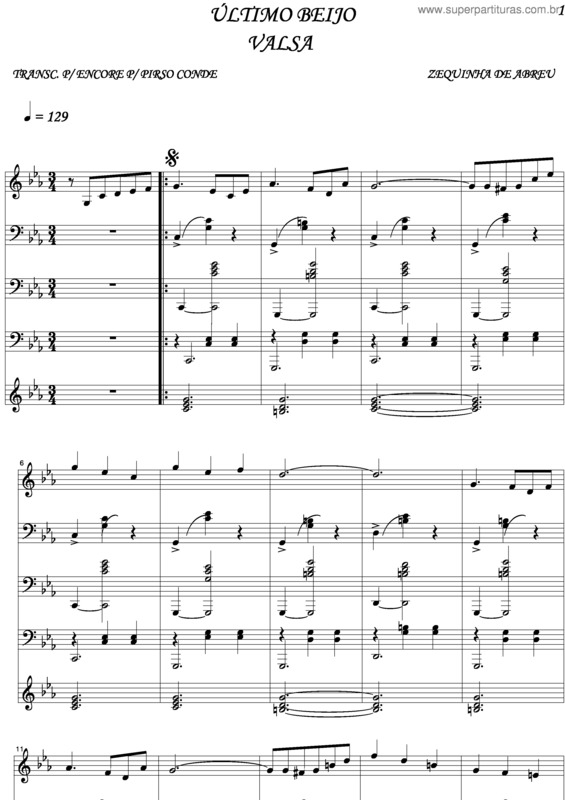 Partitura da música Ultimo Beijo v.2