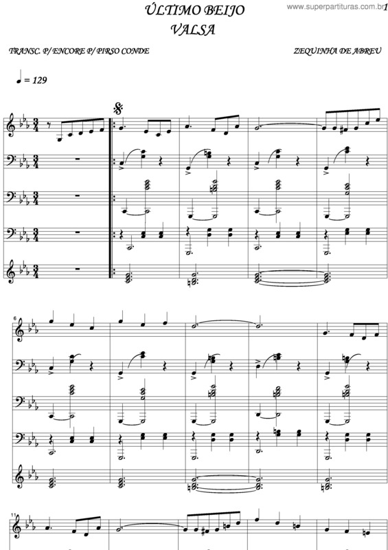 Partitura da música Ultimo Beijo v.2