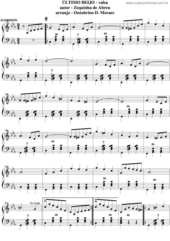 Partitura da música Ultimo Beijo v.4