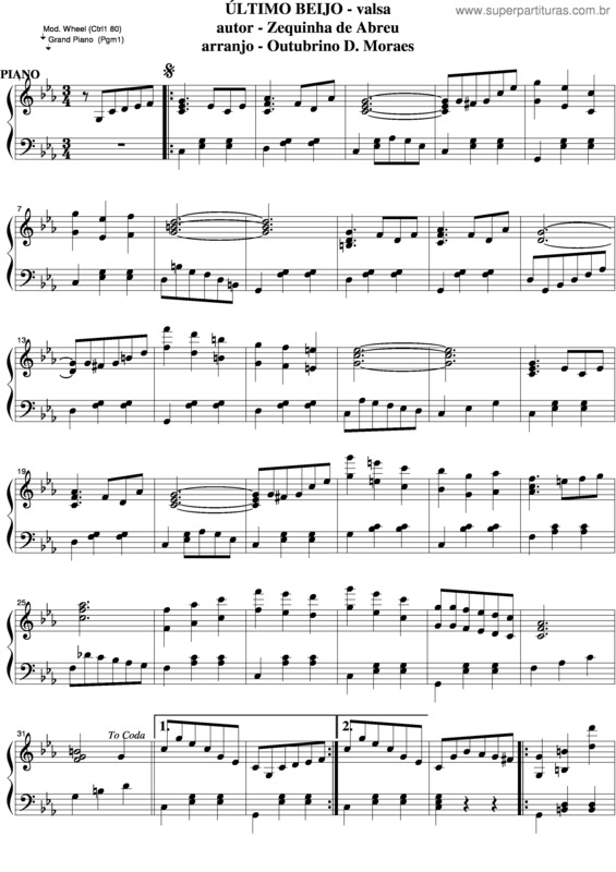 Partitura da música Ultimo Beijo v.5