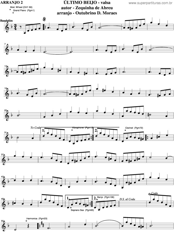 Partitura da música Ultimo Beijo v.6