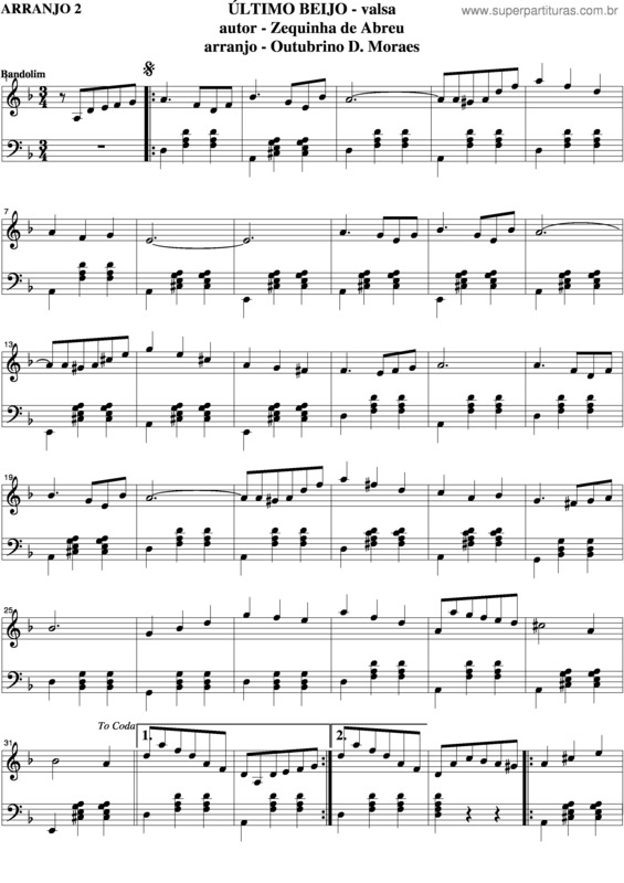 Partitura da música Ultimo Beijo v.7