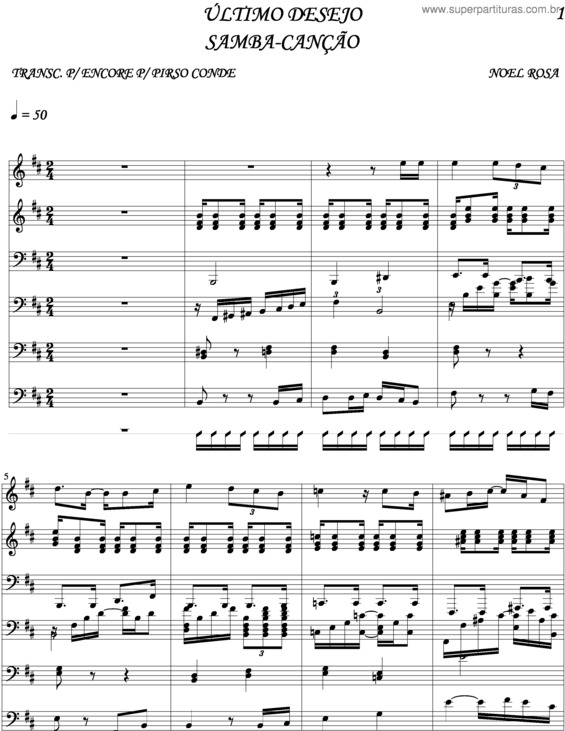 Partitura da música Ultimo Desejo v.3