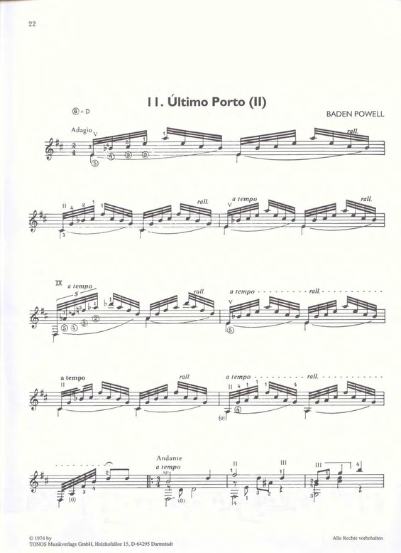 Partitura da música Último Porto (II)