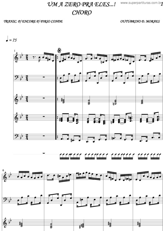 Partitura da música Um A Zero Pra Eles v.2