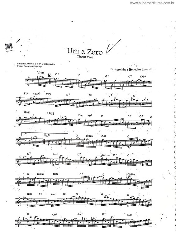 Partitura da música Um A Zero v.9
