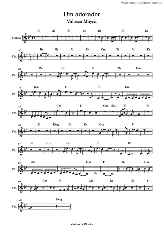 Partitura da música Um Adorador – Valesca Maysa Um_Adorador