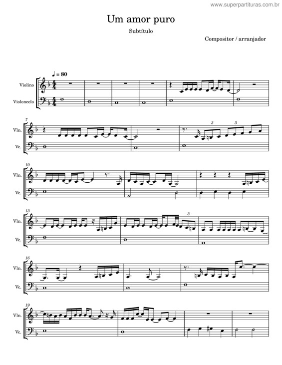 Partitura da música Um Amor Puro v.13