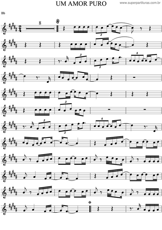 Partitura da música Um Amor Puro v.5