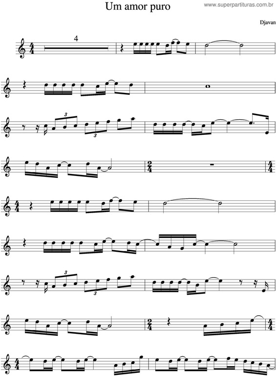 Partitura da música Um Amor Puro v.6