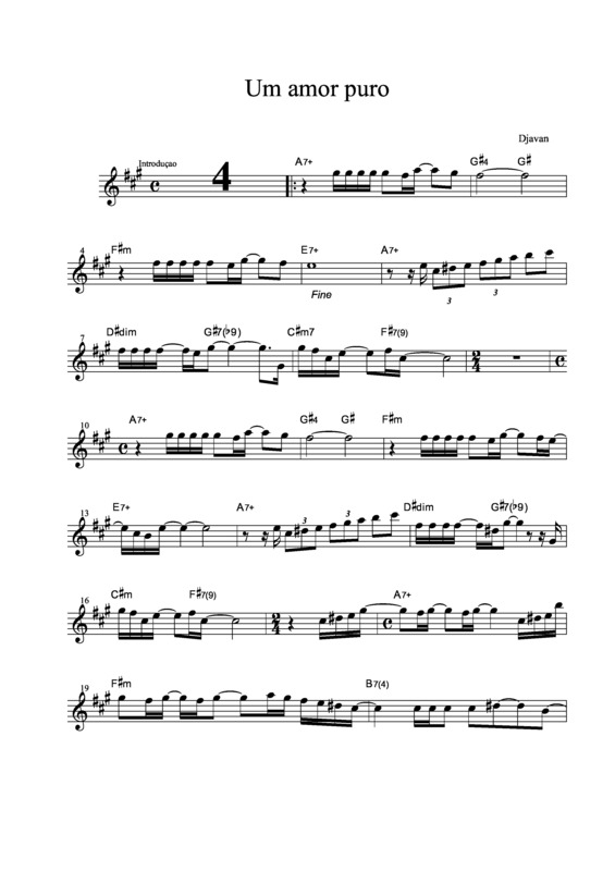 Partitura da música Um Amor Puro v.7