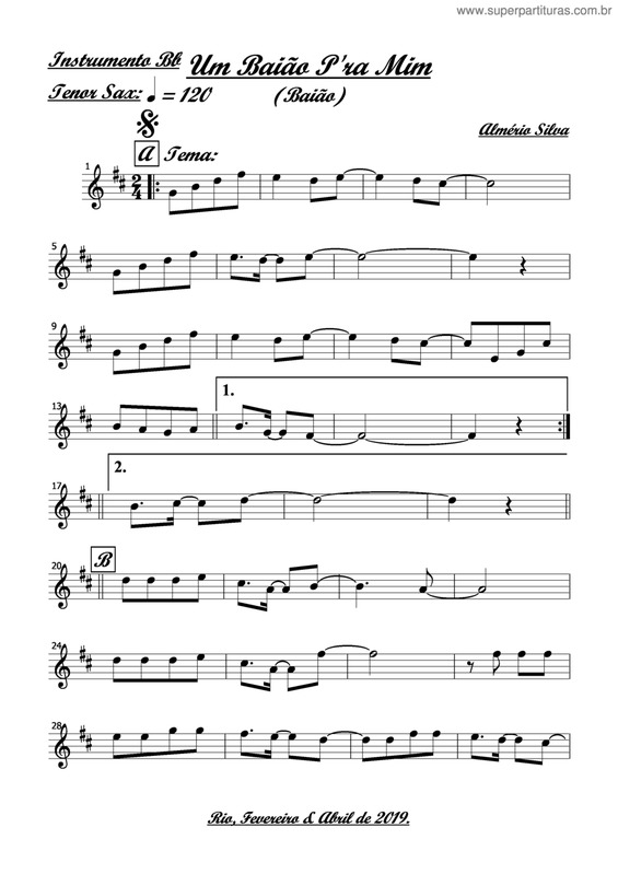 Partitura da música Um Baião Pra Mim