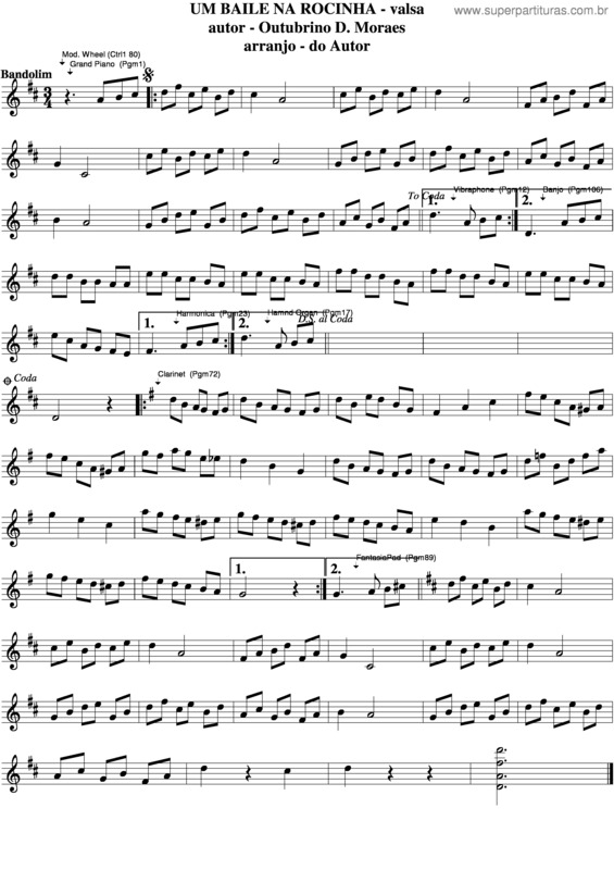 Partitura da música Um Baile Na Rocinha v.3