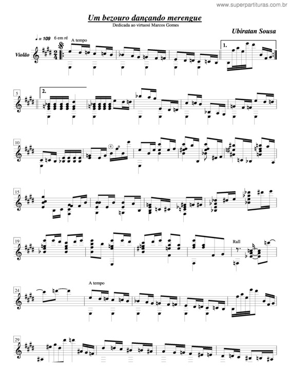 Partitura da música Um Bezouro Dançando Merengue