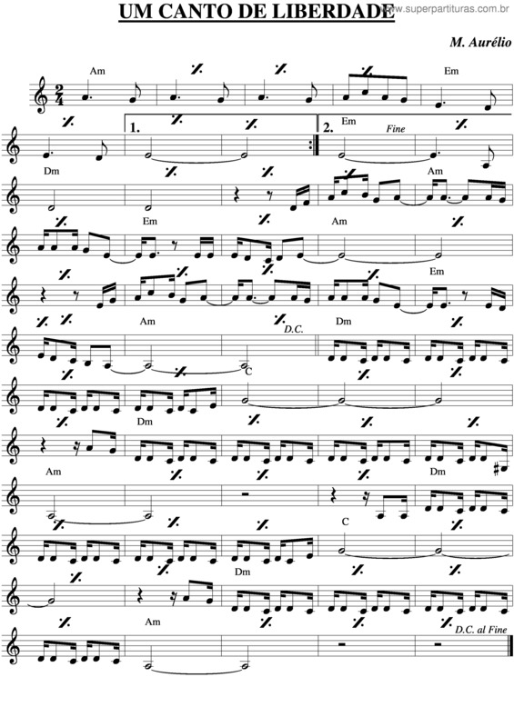 Partitura da música Um Canto De Liberdade